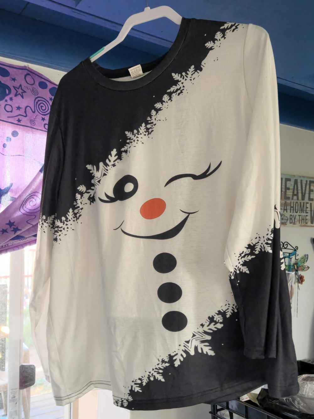 Winking Snowman Long Sleeve Top and Leggings Set